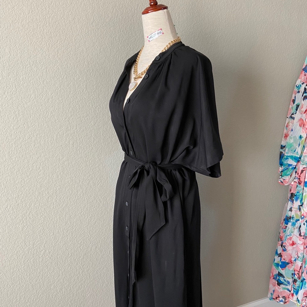 ❌SOLD❌ H&M Black Tie-belt Shirt Dress Sz S - Picture 7 of 14